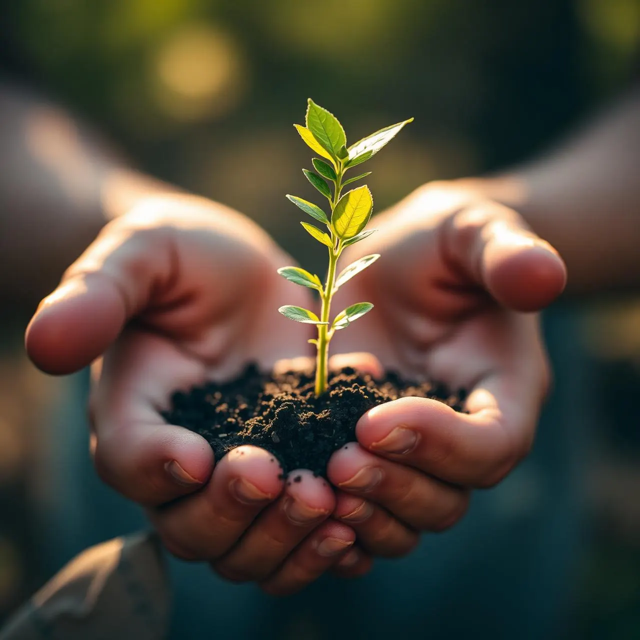 Muda de árvore nativa sendo plantada em projeto de reflorestamento da AD Consultoria Ambiental